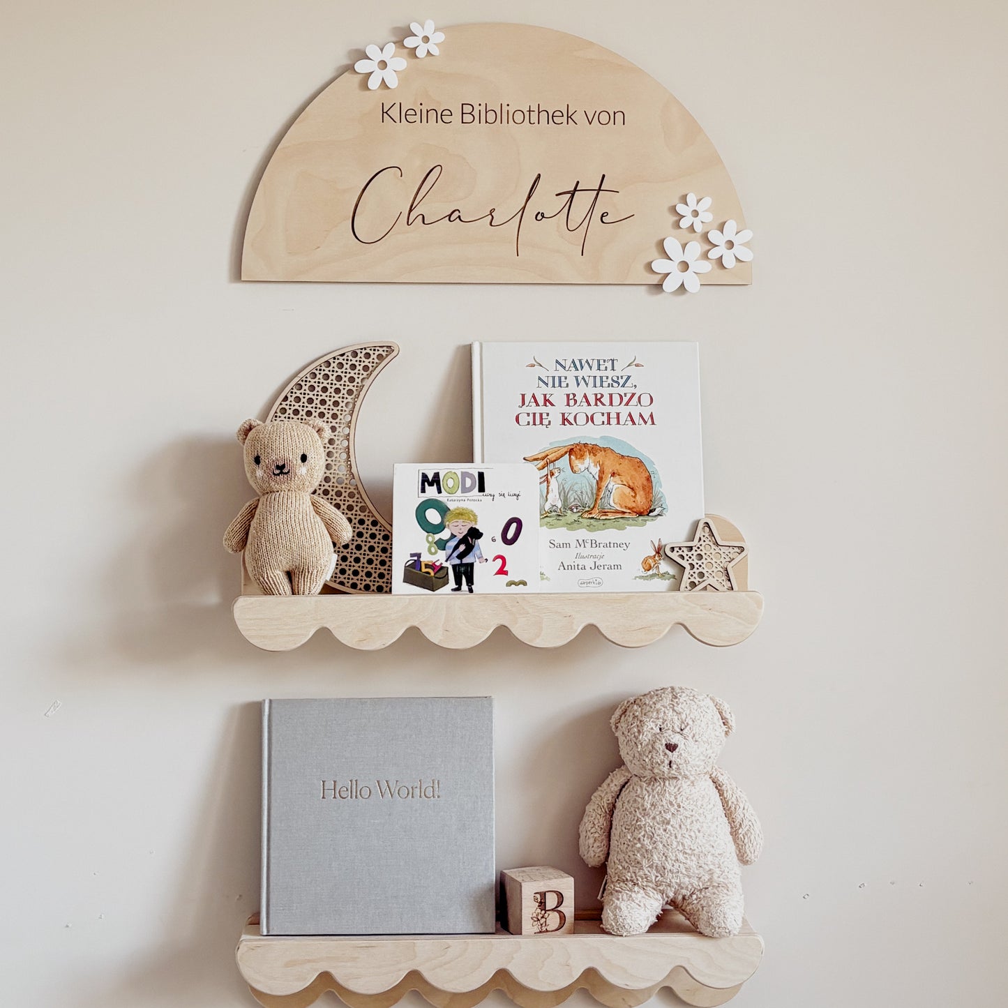 Bibliotheek / Speelhoek bord witte madeliefjes