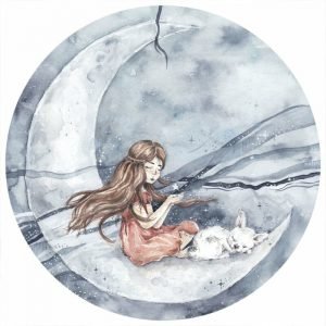 Wandsticker Girl in a Circle
