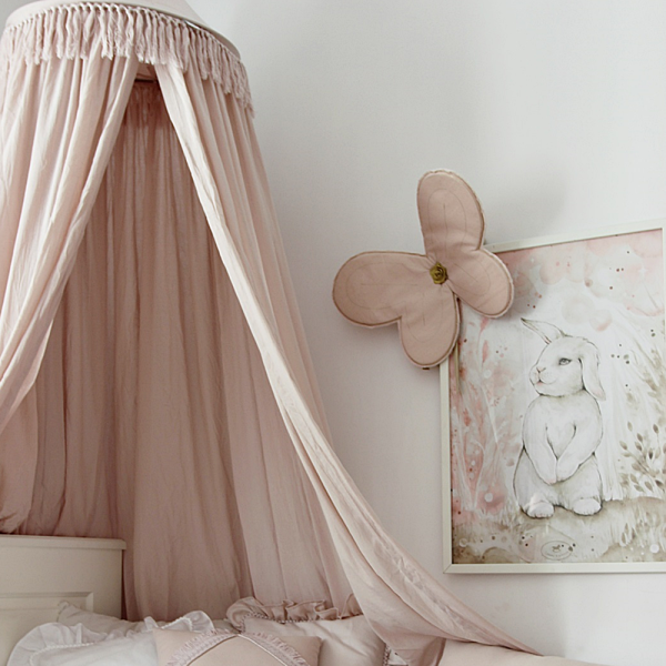 Couvre-lit Cotton & Sweets Boho Fringe "Powder Pink" (rose poudré) – Image 2