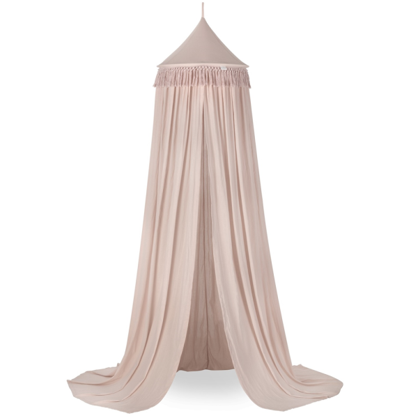 Couvre-lit Cotton & Sweets Boho Fringe "Powder Pink" (rose poudré)