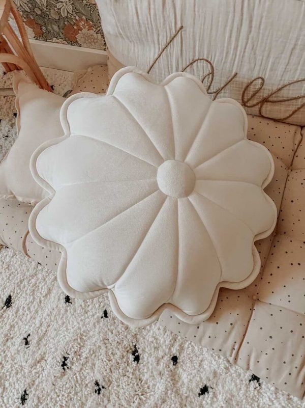 Cuscino a fiori in velluto - Crema - immagine 36