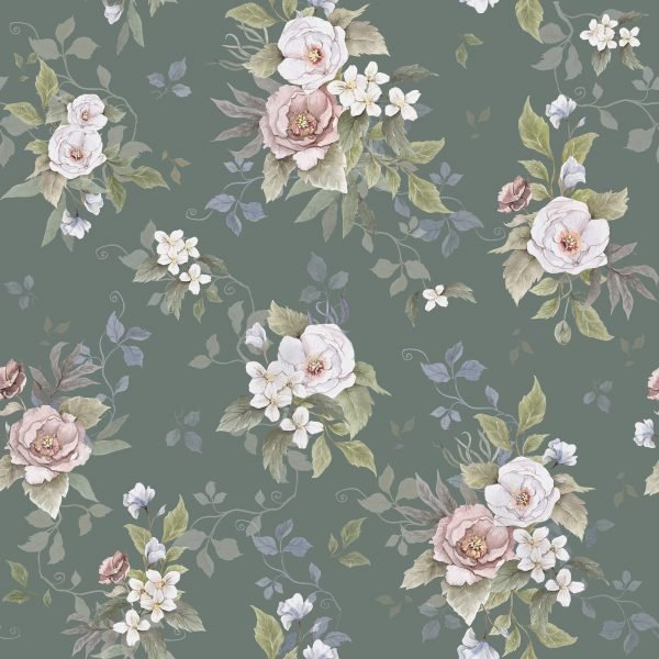 Romantic Green Peonies - Wallpaper