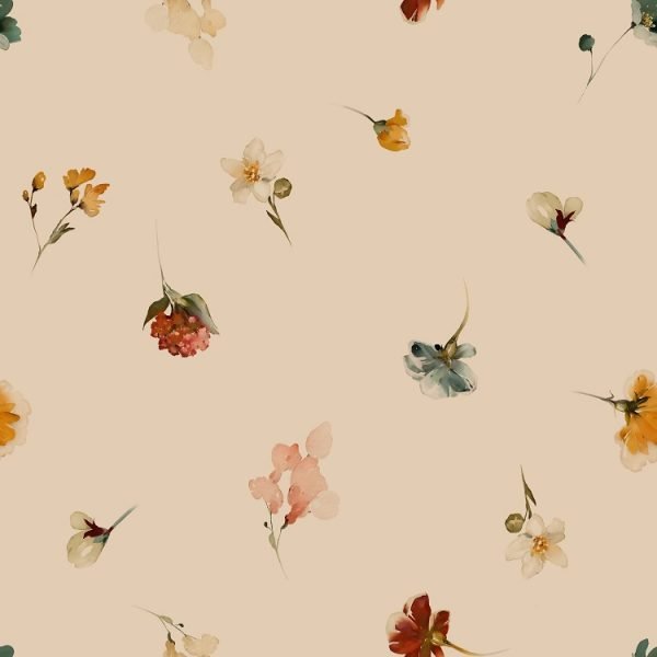 Loose flowers Peach -  2 rollen-  Behang