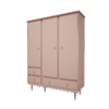 Kleiderschrank 3-türig 'Babuschka' - Rosa – Bild 2
