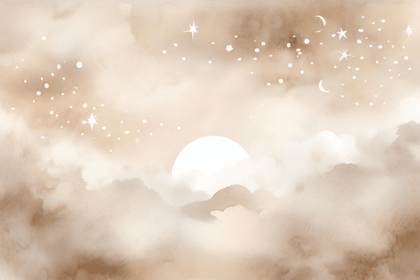 Beige wolken Behang - Afbeelding 2