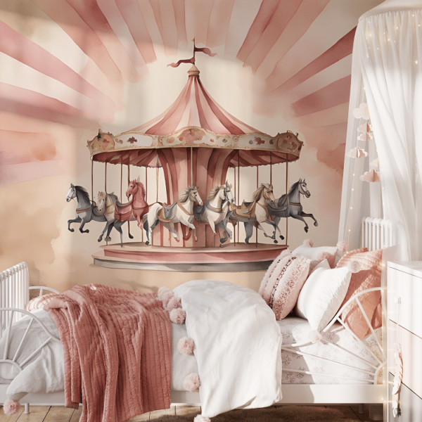 Pink Carousel Behang