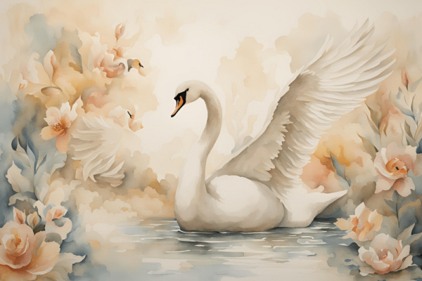 Magische zwaan Behang - Afbeelding 2